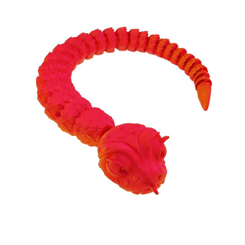 Printed 3d Big Eyes Snake Toy Gradient Color Animal Figurine Interactive Joint