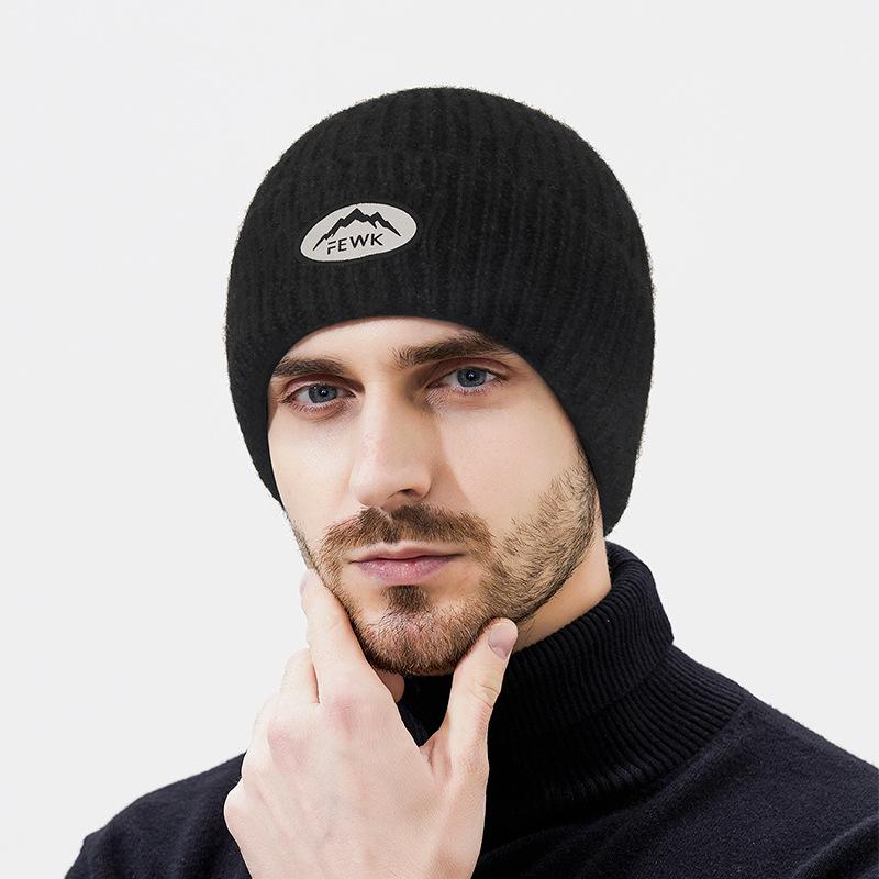 Winter Warm Women Knitted Cap Men Peak Wool Hat
