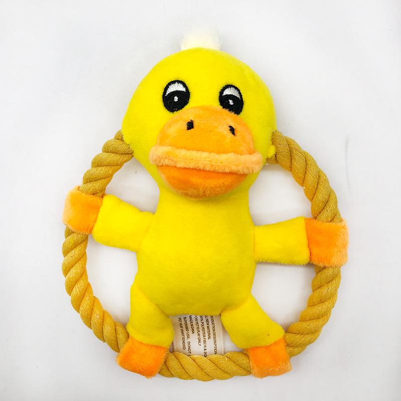 Chew Plush Toys for Dog Squeak Puppy Toy Cotton Rope  Flying Discs Toys Pet Toy Interact Training Throw Things for Dogs