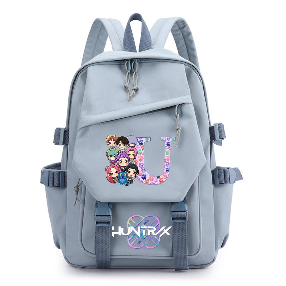 26 English Letter Kpop Demon Hunters Printed Backpack for Teenager Boy Gril Schoolbag Children Student Bookback Large Capacity Travel Bag Kid Gift