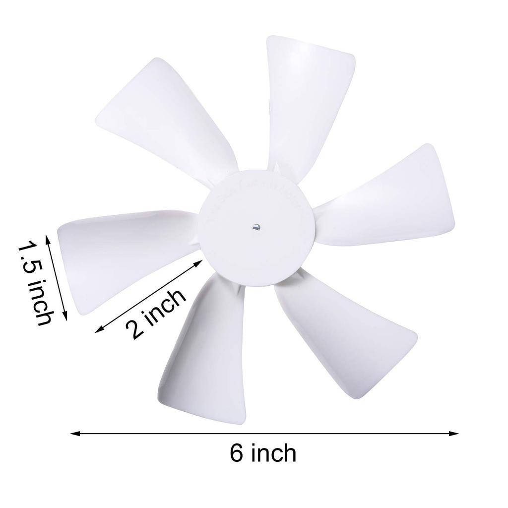 6" Replacement White RV Vent Fan Blade With 12V D-Shaft Motor, Compatible With Heng'S, Elixir, Ventline, Jensen
