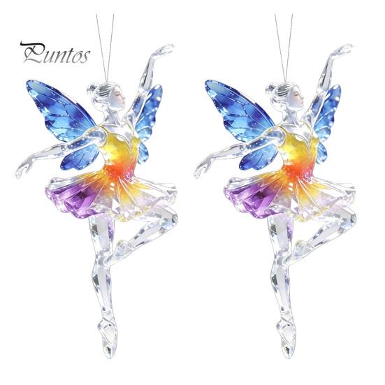 Festive Party Supplies 2Pcs Glitter Ballet Girl Keychain, 2D Acrylic Hanging Pendant for Bag Backpack, Sparkling Ornaments Trees Dancer Car