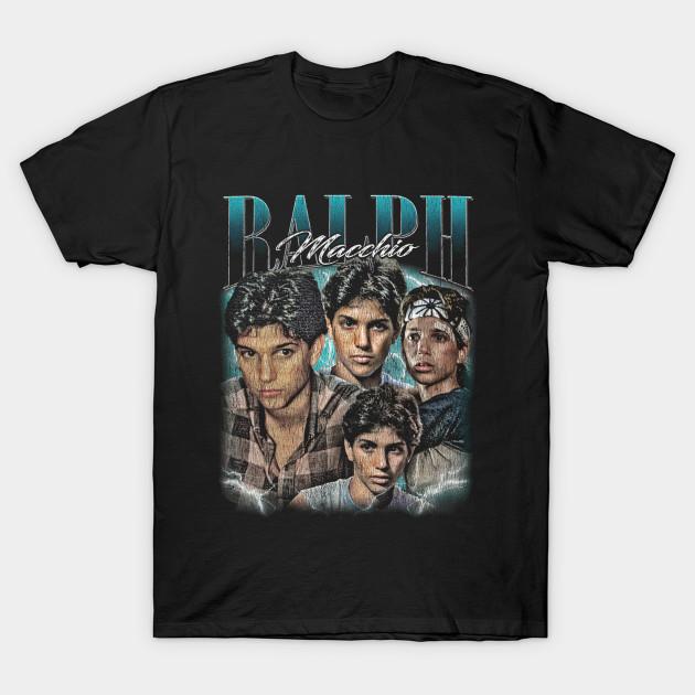

Men Black Print T-shirt Ralph Macchio Vintage No-Cut Transfer Paper Print Cotton Tshirt 3XL чорний