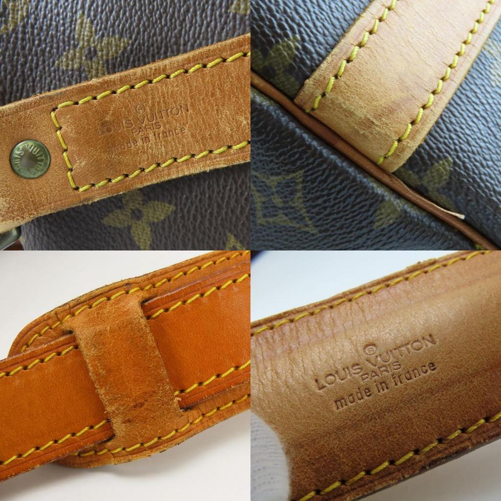 Used LOUIS VUITTON Boston Bag Kiepol Band Barriere 50 M41416 Monogram/Nume Leather Brown Shoulder