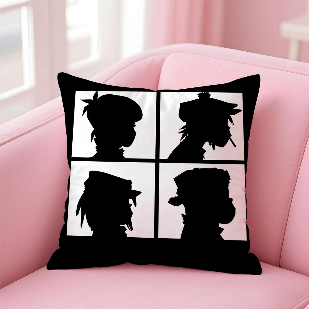 Classic Virtual British Band GGorillaz Cushion Cover Pillow Case Soft Skin Friendly Fabric Concealed Zipper