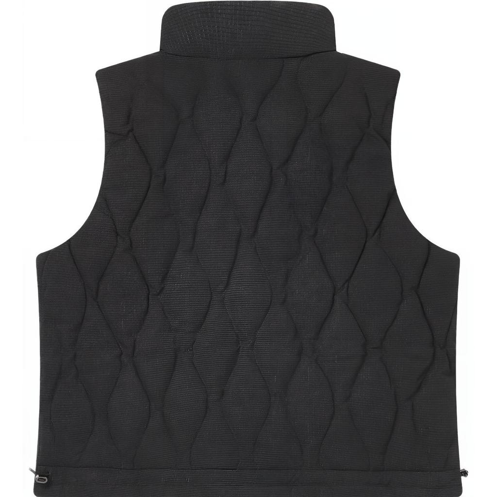 Fila X The Met Monet Collaboration 2023 Winter New Down Vest Warm Stand Collar Top Women Tops Black F11W348903F-BK