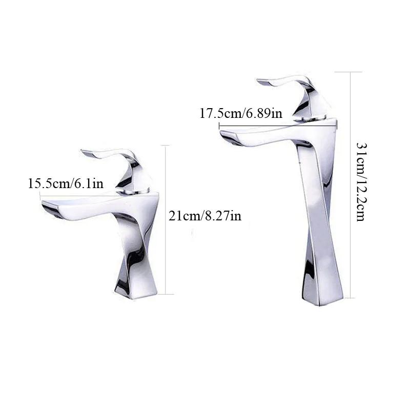 Bathroom Faucet Basin Sink Golden Chrome Tap Hot Cold Water Mixer Tap Deck Mounted Bathroom Faucets Single Lever Taps