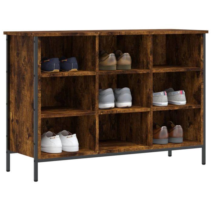VidaXL Armoire à chaussures chêne fumé 100x35x70 cm bois d'ingénierie 831845