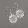 Milky Opal Gemstone 925 Sterling Silver Handmade White Stone Earrings 1.59" Jewelry Gift For Engagement EE-94-17