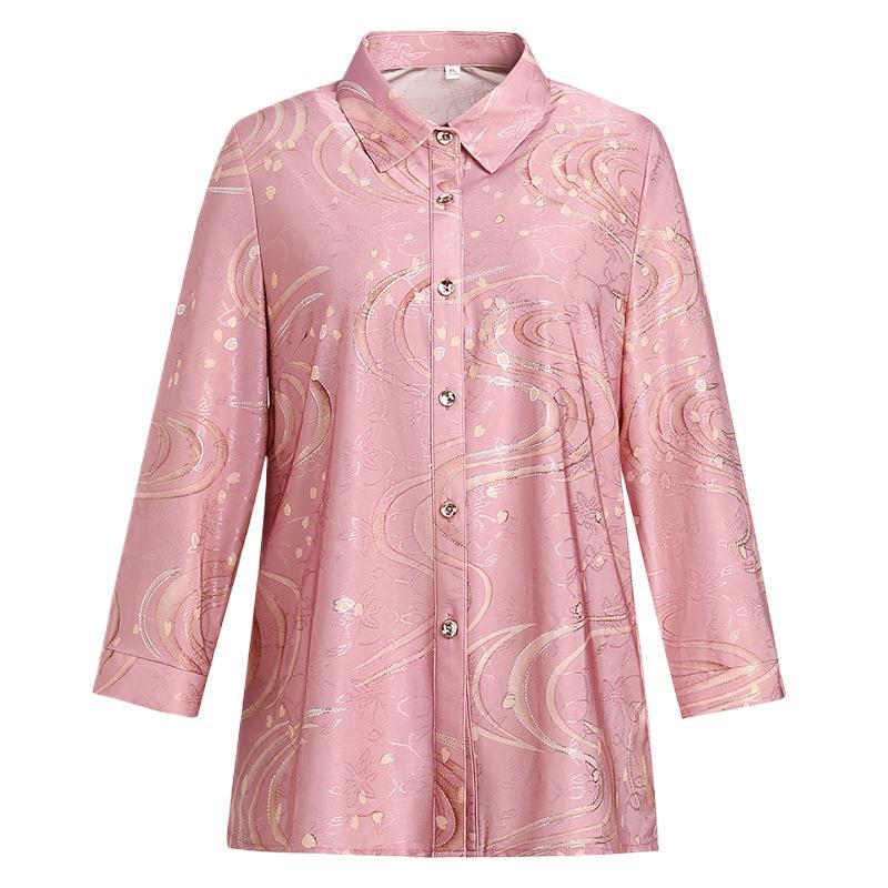 Chiffon-Langarmbluse für den frühen Sommer für Frauen mittleren und höheren Alters