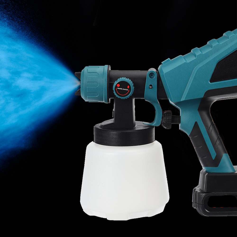 1 Set 1000ML Cordless Electric Spray Gun Airbrush Paint Sprayer For 18V Battery
