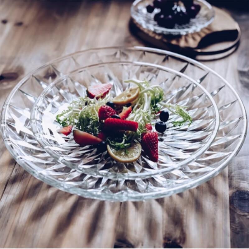 Hengrui Transparent Diamond Glass Plates 7-inch
