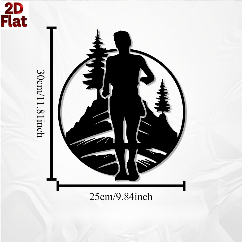 1pc Modern Iron Runner Wall Art Weatherproof Athletic Statue for Outdoor Fence Garage Yard Christmas Gift