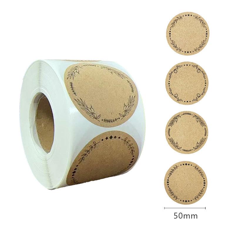 

Круглые самоклеящиеся наклейки из крафт-бумаги, вырубные по шаблону — прочные этикетки для упаковки, написанные от руки