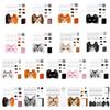 Lustiges Therianer Masken-Set Katzen Füchse Maske mit Fellen Augennetzen DIY Pelzige Tiermaske zum Bemalen für Halloween Cosplay Party