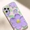 Purple Ink Flower Anti-Drop Clear Case for iPhone Series Pro Max (14/15/16/17)
