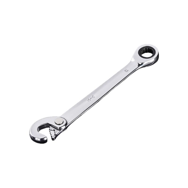

Durability Alloy Steel Ratchet Wrench NonSlip Grip Compactly Tool for Tight Space Maintenance Fast Bolt Tightening 13mm