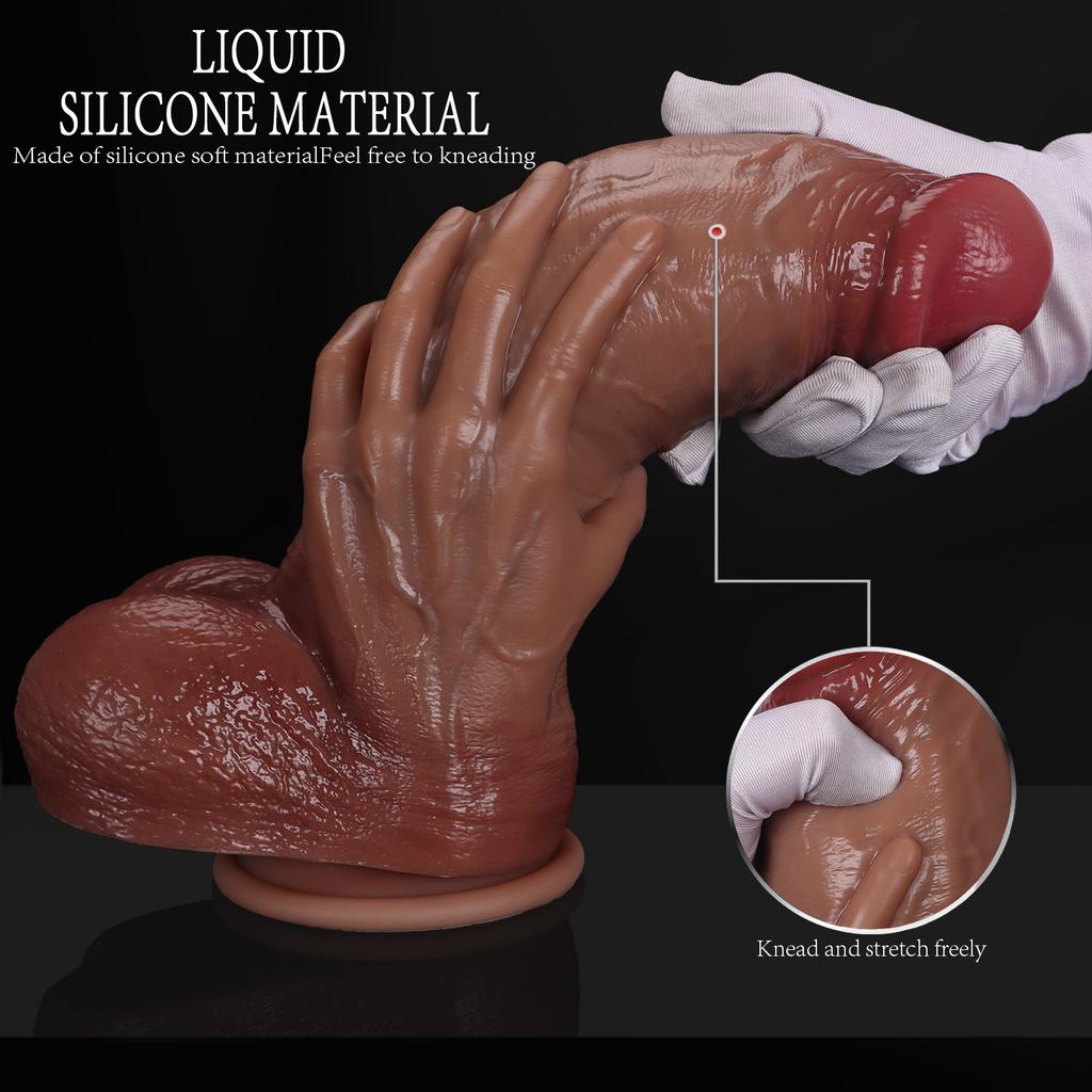 Best-Selling Realistic Dildo for Women - Lifelike Silicone Penis with Handheld Base, Ultra-Realistic Adult Toy