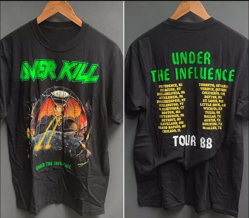Overkill Band Under The Influence Tour 88 T-shirt, Size S-4XL