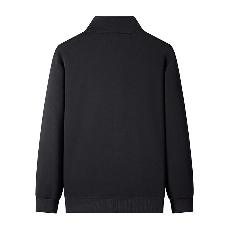 Unisex-Kapuzenpullover mit halbhohem Kragen und Reißverschluss, samtgefüttert, lange Ärmel, lässige, lockere Passform, Basisschicht für Paare im Frühling/Herbst
