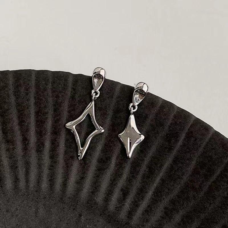 Day-Night Starlight Four-Pointed Star Earrings: Versatile, Trendy, Luxurious Studs for Everyday Elegance