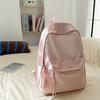 Schoolbag school bag solid color simple college student Japanese versatile backpack ins large capacity girl light backpack lazy wind