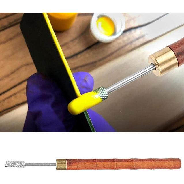 Hilitand Leather Dye Pen, DIY Leather Top Paint Roller 160mm / 6.3inch Craft Oil Pen Applicator Leather Craft Tool (Brown)