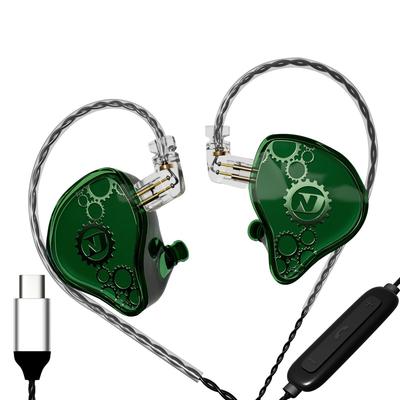 Hifi Kingdom ND VENUS Dynamic Driver (1DD) Wired In-Ear Monitors with Type-C Plug, Green, and Mic