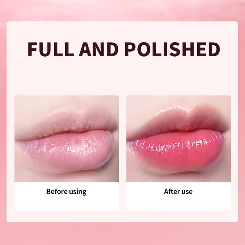 MERCILEN Flower Crystal Clear Essential Oil Temperature Changing Lip Balm Moisturizing Jelly Lip Balm Non-Stick Cup Color Changing Lipstick