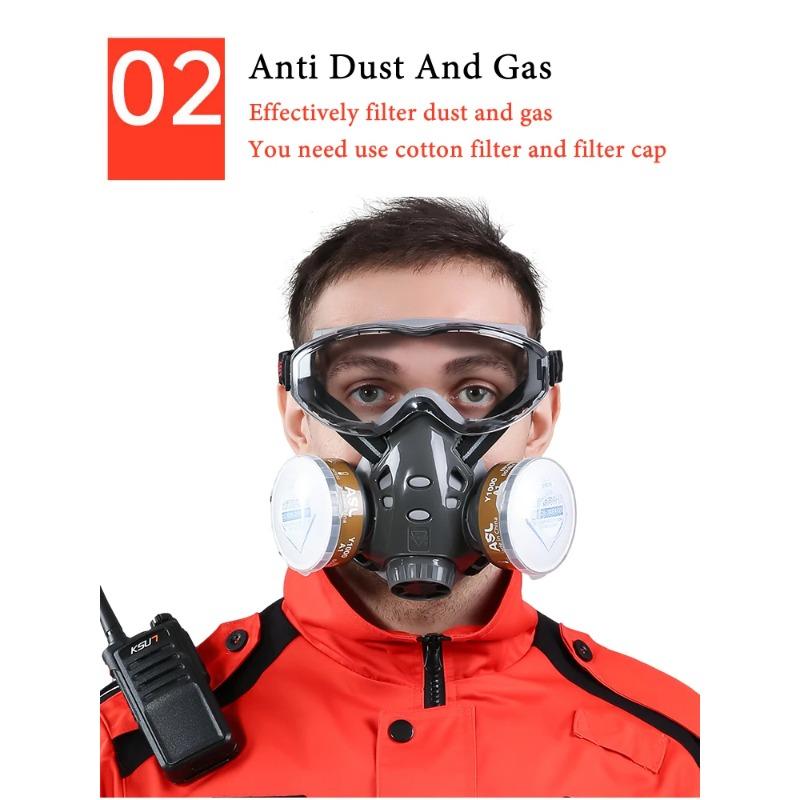 Αντι-Ηφαιστειακής Τέφρας Νέα Αναπνευστήρας Γυαλιά Ασφαλείας Μάσκα Σκόνης Αυτοδιπλή Φιλτράρισμα Για Ψεκασμό Βάψιμο Γυάλισμα Εργασίες Ασφάλεια