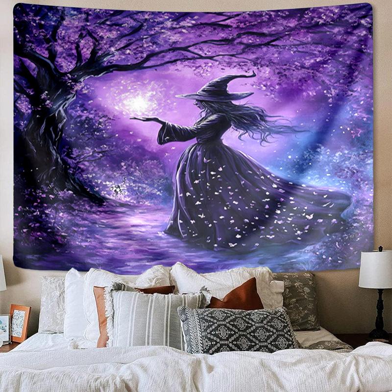 Witchcraft In The Moonlight Tapestry Room Decoration Wall Hanging for Living Room Bedroom, dormitory, Birthday and Christmas gifts