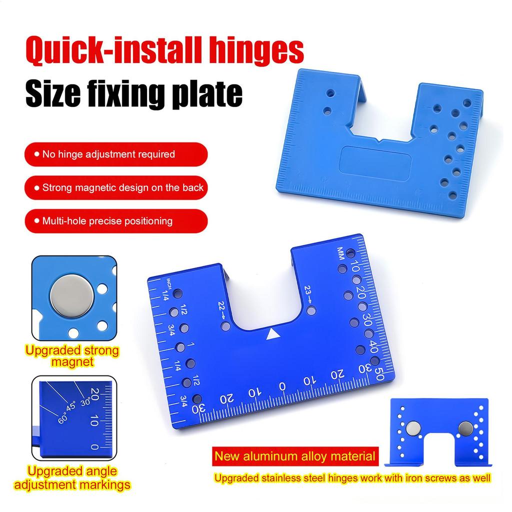 2pcs Magnetic Woodworking Hinge Mounting Fixing Tool Door Panel Gap Piece Cabinet Hinge Installation Fixed Plate Limit Spacer