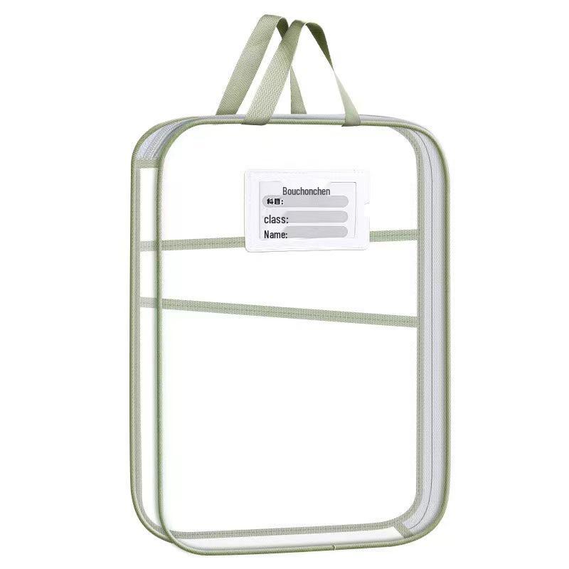 L-Shaped Transparent Mesh File Bag - Large Opening Tote for Exam Papers