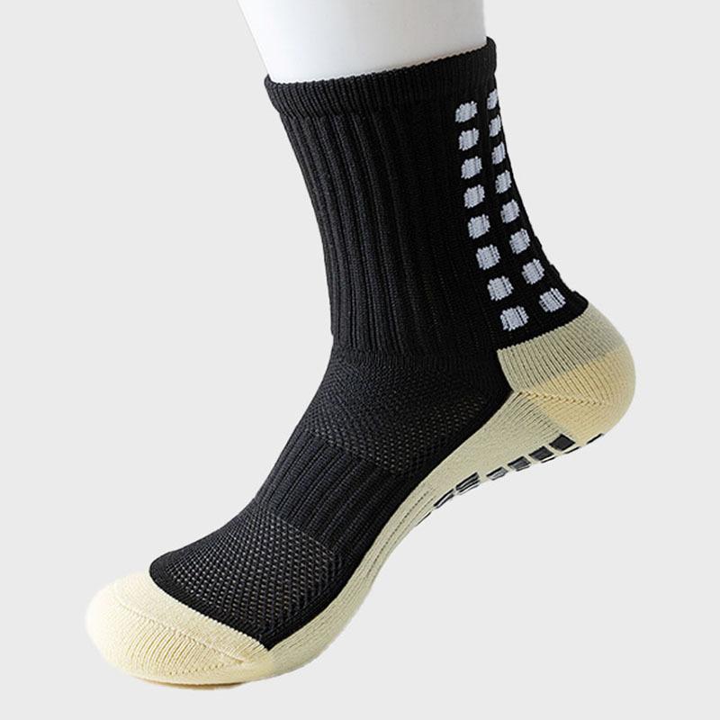 Male Spring and Autumn Thick Silicone Bottom Yoga Football Glue Non Slip Tube Socks