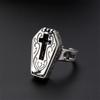 Openable Skeleton Coffin Crosses Rings Stylish Skull Coffin Rings Distinctive Finger Rings Accessories for Gatherings