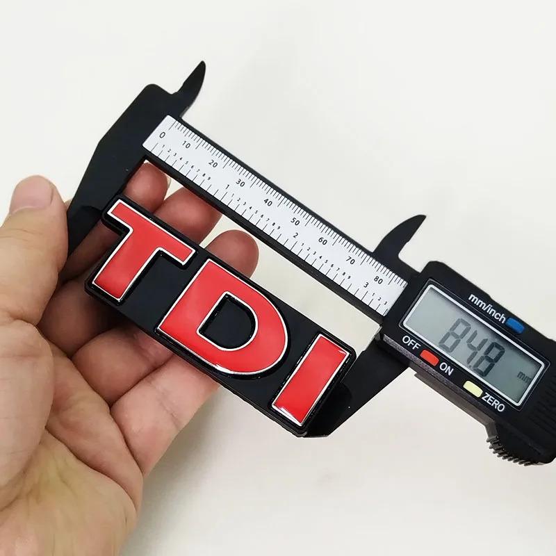 CJOZW1 3D Metal Car Logo TDI Rear Trunk Badge Sticker Front Grill Emblem For Volkswagen VW Polo Golf 4 6 7 MK6 Touran Jetta Passat B5
