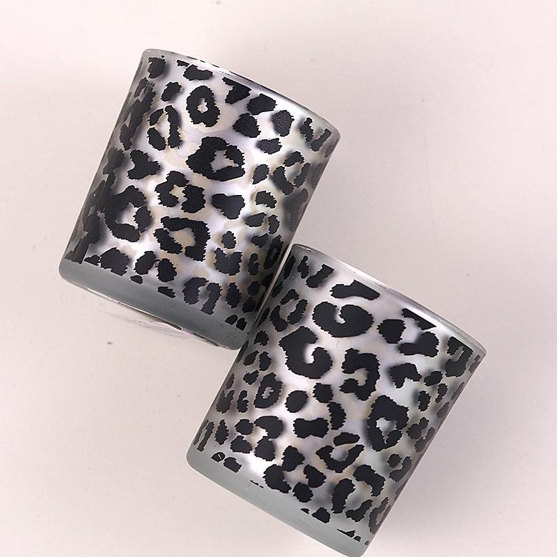 Heat Resistant Electroplating Carved Hollow Glass Candle Jar Colored Glass Candle Holder for Candle Making чёрный