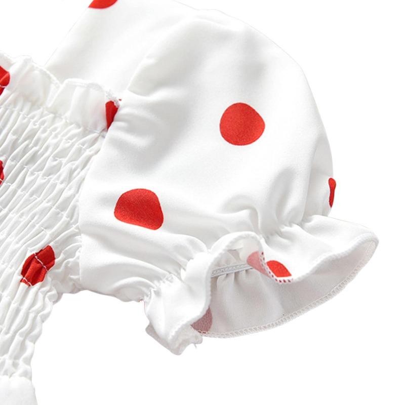 Barn Jenter Mote Kortermet Polka Dot Kjole Stilig Kjole for Barn Baby Girls