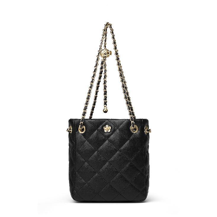 Large-capacity quilted versatile chain bag 2025 new trendy fashion shoulder crossbody bag underarm bag чёрный