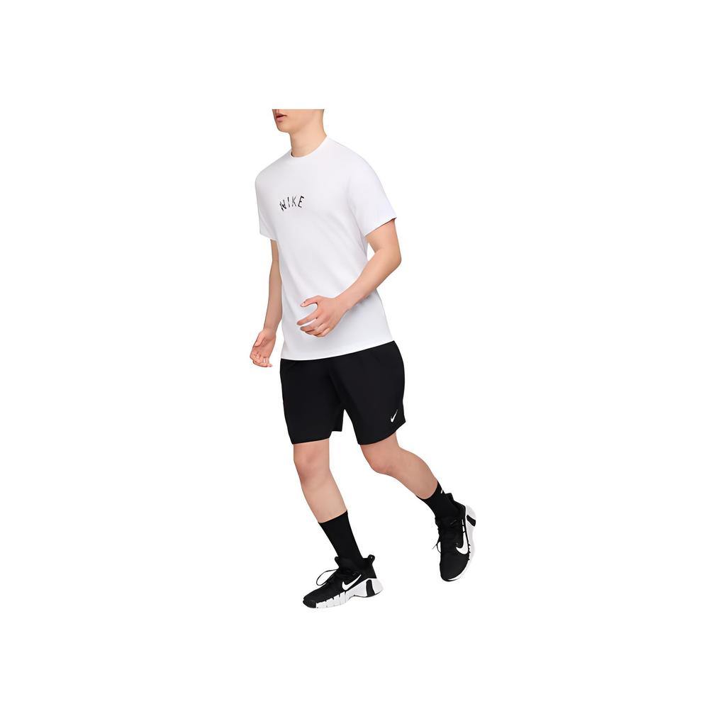 Nike Logo Print Rundhals Bequem Atmungsaktiv Kurzarm T-Shirt Herren Oberteile Weiß HF5247-100