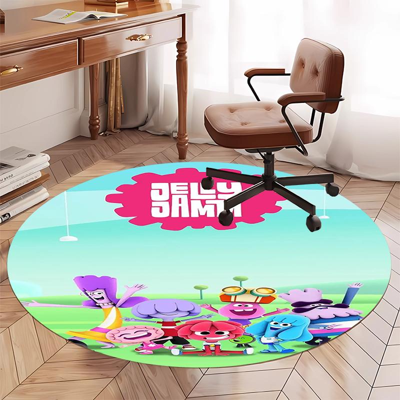 Jelly Jamm Printed Round Rug Carpet Chair Rug Area Rug Entryway Doormats,for Office Chair Living Room Bedroom Kitchen Room.