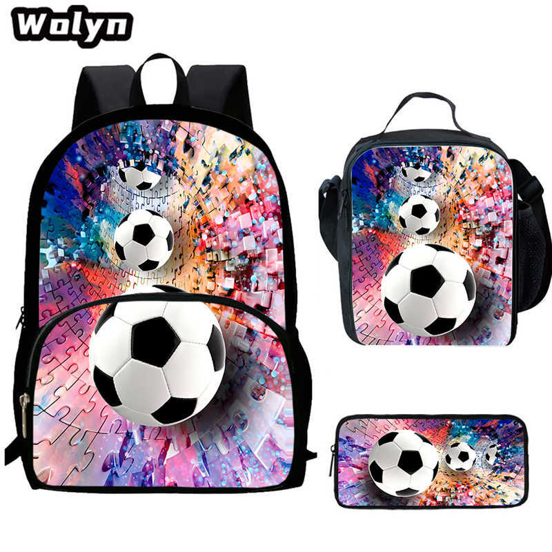 Football School Bag High Definition Waterproof Printing Multi-Functional Load Reduction Ridge Backpack