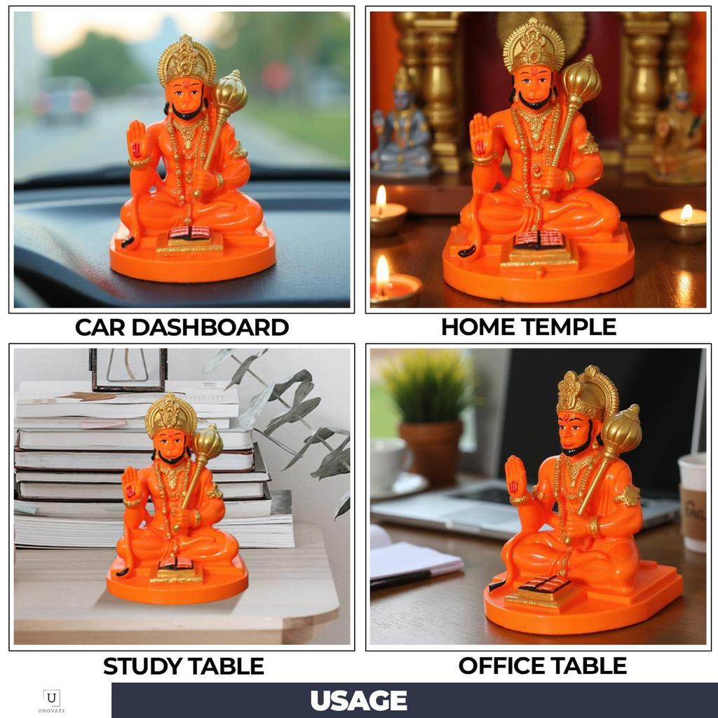 Hanuman Idol for Home, Office Desk, Car Dashboard Car Accessory, Hanuman Chalisa - Bajrang Bali Murti for Protection from Negative Energy