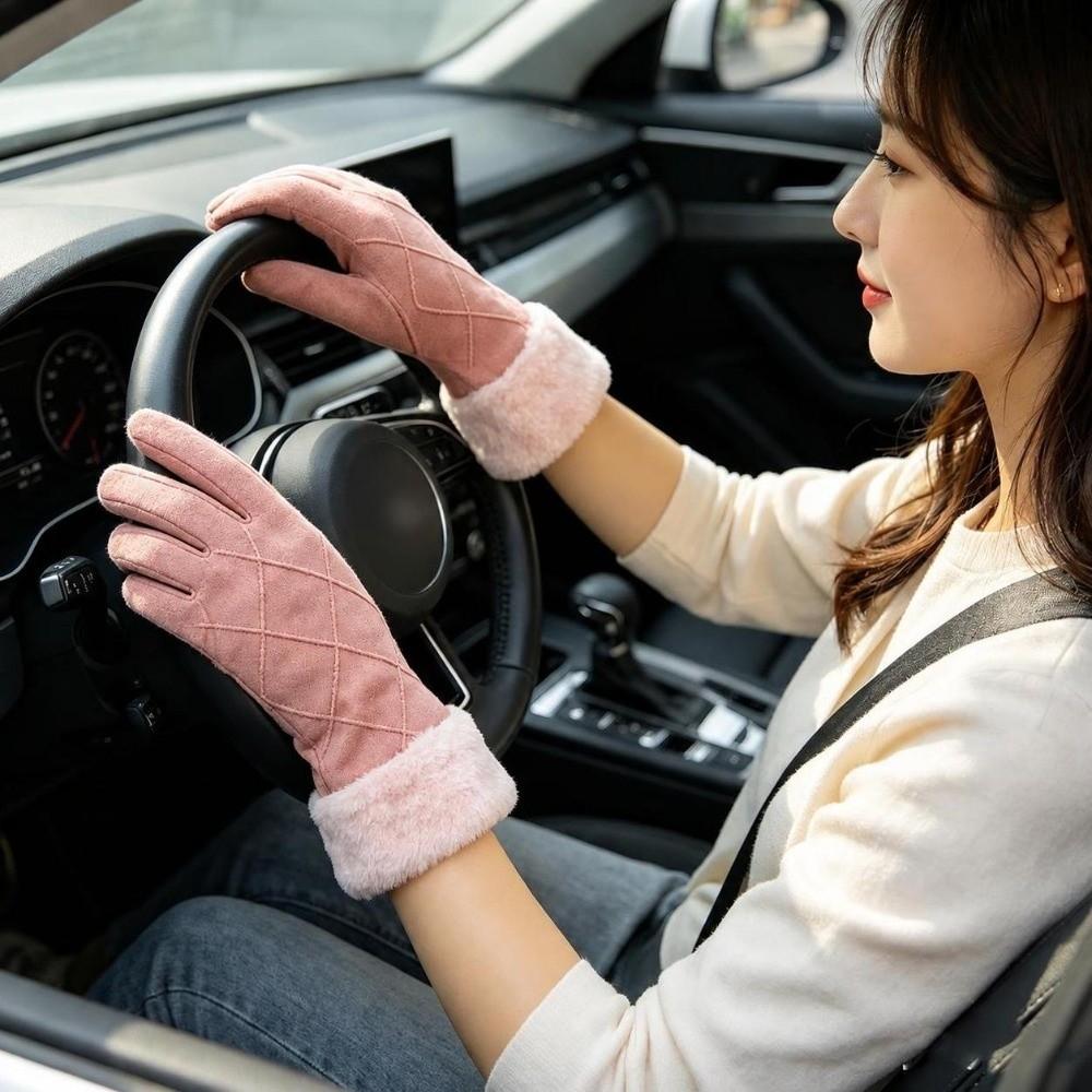 Thickened Women's Mittens Soft Fleece Cuffs Cycling Mittens New Touchscreen Gloves  Driving