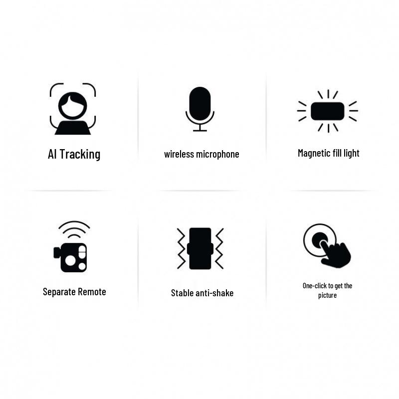 Kua Jing Smart AI Face-Tracking Wireless Microphone with Three-Axis Stabilizer and Noise Reduction.