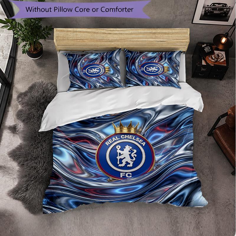 Set Biancheria da Letto Chelsea FC Modello 3 Pezzi Morbida Copripiumino in Microfibra con Federe per Camera da Letto