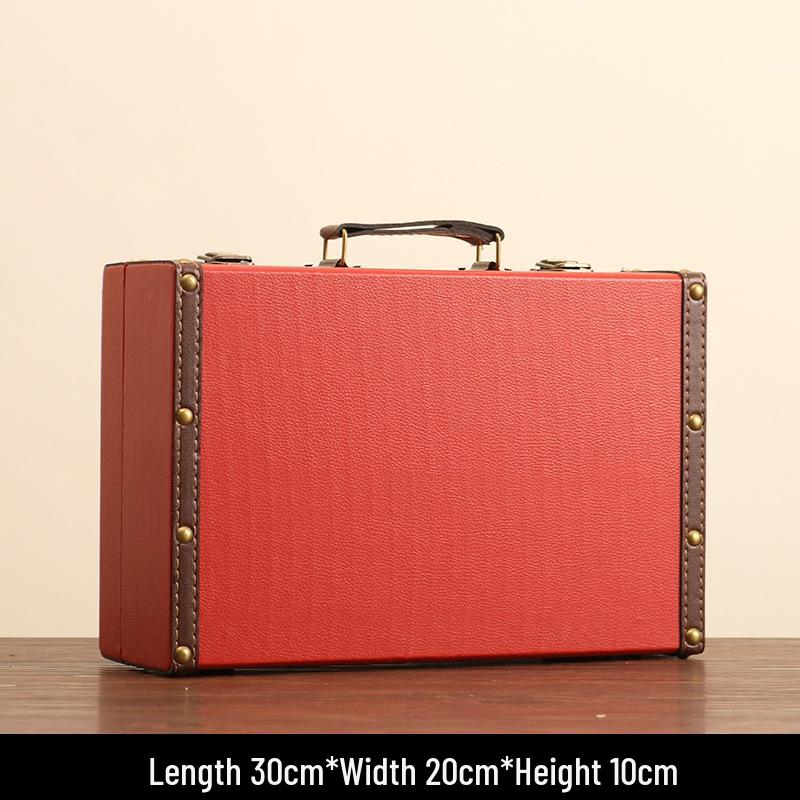 Vintage American Retro Leather-Wooden Suitcase Display and Photography Prop