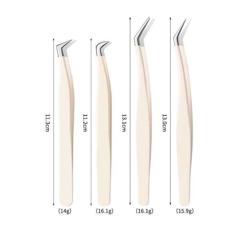 High-Precision Gold Feather Eyelash Tweezers: Eagle Beak Clip with Round Head for Makeup, Beauty, Eyebrow Trimming