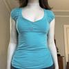 Europäischer & Amerikanischer Stil Schlank geschnittenes T-Shirt mit Puffärmeln und Knöpfen - Süßes, Würziges, Sexy Sommer Top