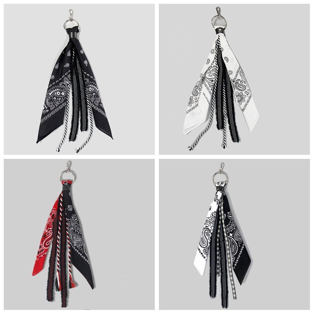 HipHop Cashew Flower Square Scarf Ribbon Pant Chain Punk Trousers Chains  Women's